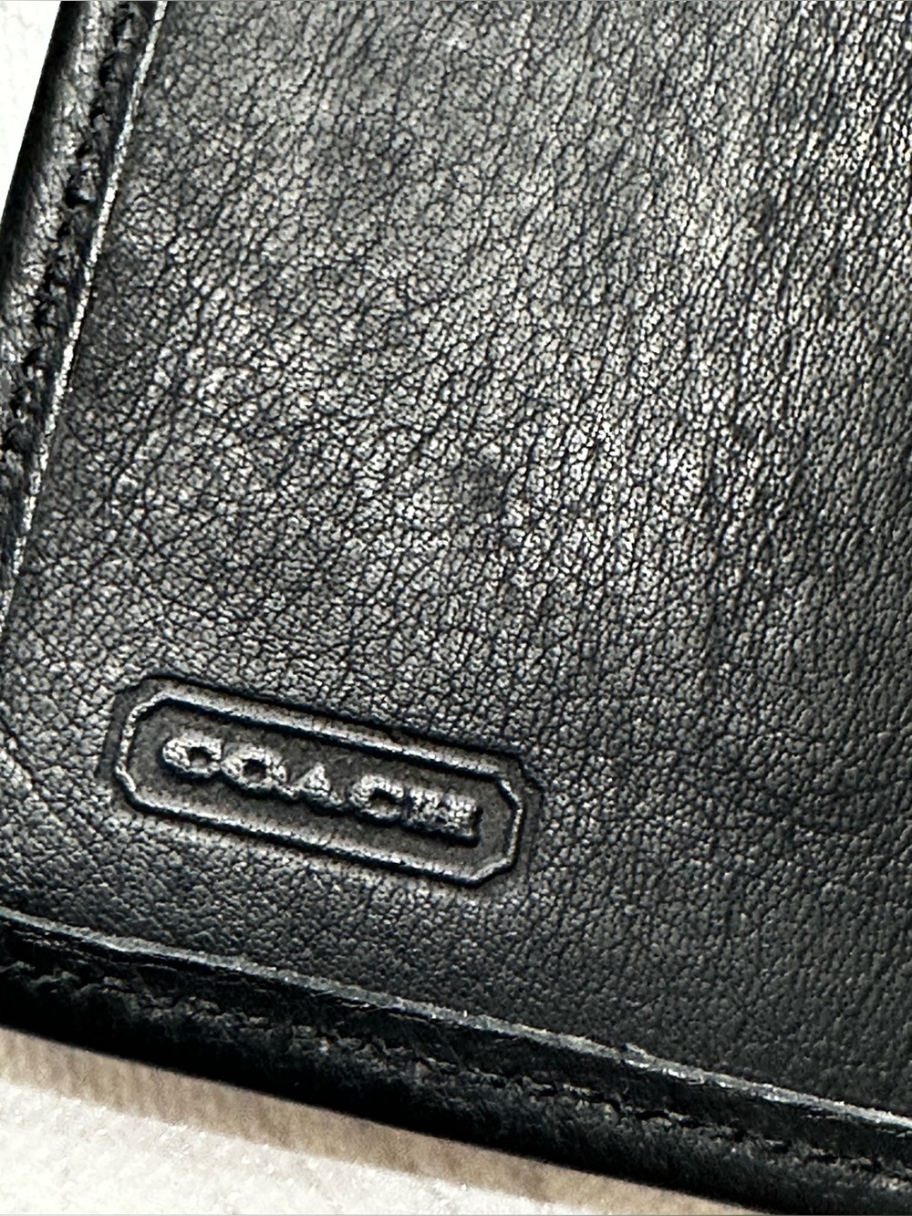Vintage Coach Black Leather Pocket Planner Memo Cover Checkbook Holder